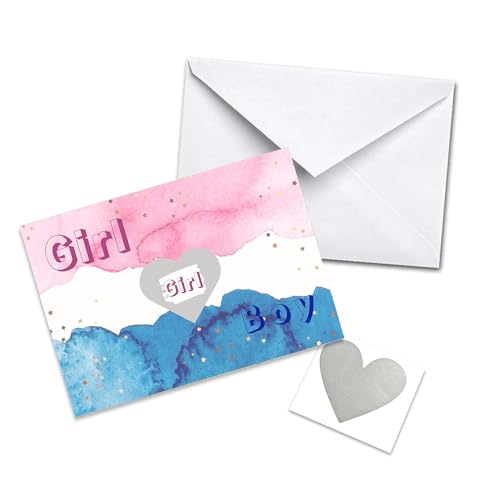 BENELSA - Lot de 3 cartes à gratter It's A Girl Gender Reveal – Premium 250 g/m², finition mate, (lot de 3)