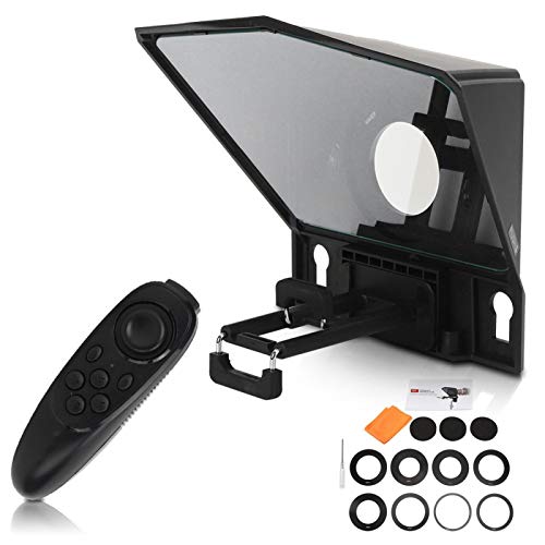 YYOYY Teleprompter com controle remoto, teleprompters para telefones celulares PC tablets de até 20