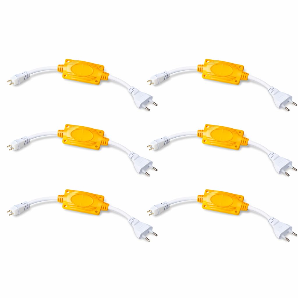 SEER Led Rope Light Adaptor 3014 SMD/NEON Rope Light Adapter 220v, 2 pin 6mm Plug for Flexible Strip Rope Light Connector Adaptor White Indian Plug- Pack of 6 pcs-image-41