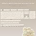 OHY XVX White Keycaps, MOA Profile Keycap Set, Minimalist Mac Style, Custom Cute Ceramic-Textured Keycaps for MX Switches Mechanical Keyboard-White Chocolate