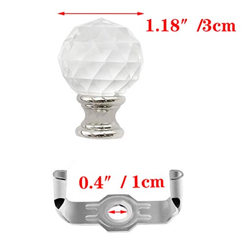 DTTRA 6 inch Lampshade Harp Holder with Crystal Dome Top and Saddle Lampshade for Table and Floor DIY Lamp Lighting Replacement Accessory
