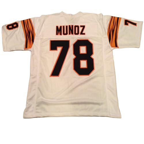 Generic Anthony Munoz White Jersey Stitched Custom Football New No Brand/Logos (US, Alpha, X-Large, Regular, Regular, White)