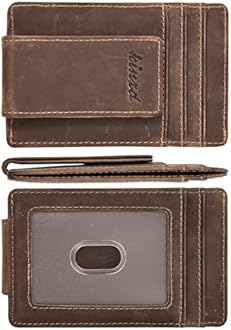 kinzd Money Clip, Front Pocket Wallet, Leather RFID Blocking Strong Magnet thin Wallet | RFID Blocking, Strong Magnet, thin