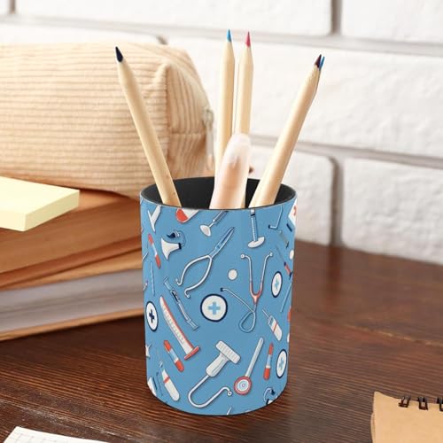 Fournitures de bureau et accessoires pot à crayons bleu en métal