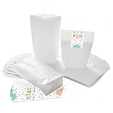 Papier-Tüten-Set: Kreuzbodenbeutel in der Größe 14 x 22 x 5,6 cm aus Kraftpapier.
