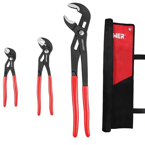 MAXPOWER 7" 10" 16" Water Pump Pliers Set, Push Button V Jaw...