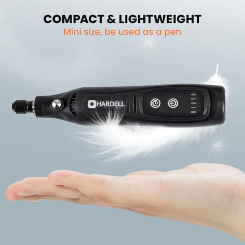 Image of HARDELL Mini Cordless Rotary Tool, 4V 5-Speed Portable Rotary Tool with 43 Accessories, Type-C Charging DIY Craft Tool for Sanding,Carving, Polishing, Jewelry,3D Priting