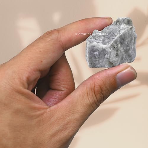 Image of Amazing Gemstone 2 Pieces Hackmanite Fluorescent Sodalite Raw Crystals and Healing Stones, Natural Rocks for Tumbling and DIY Raw Stones and Crystals