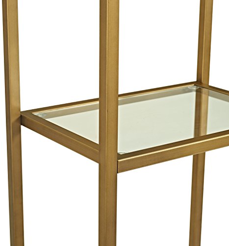 Crosley Furniture CF6114-GL Aimee Narrow Bookshelf With Glass Shelves, Bookcase Storage thumb #6