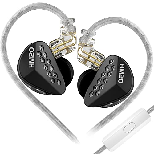 Écouteurs intra-auriculaires hybrides CCA HM20 avec micro et câble détachable noir
