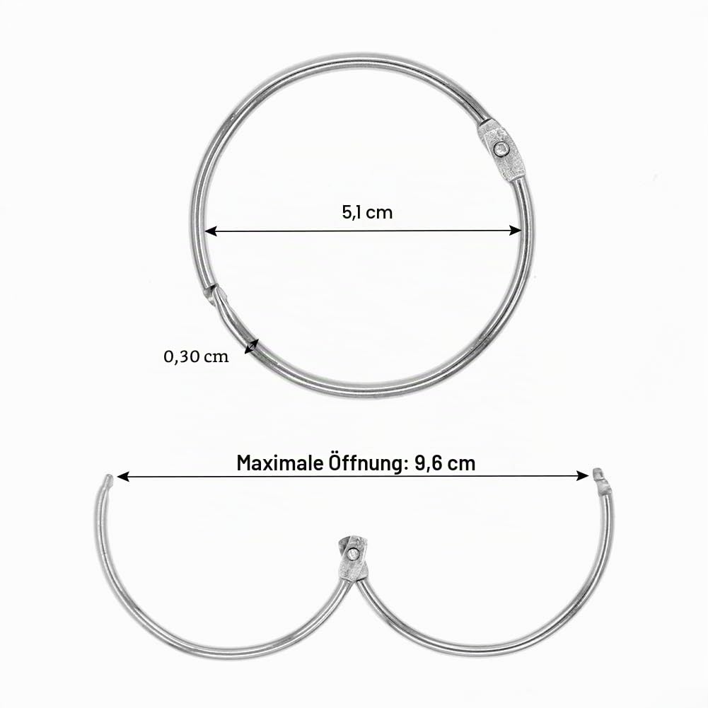 Coideal Duschvorhangringe Groß Metallring zum Öffnen, 20 Stück Gardinenringe Vorhangringe Edelstahl Rundduscherring Duschringe für Vorhangstangen Gardinenstangen Hängende (50mm)