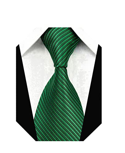 Wehug Men's Classic Solid Tie Silk Woven Necktie Jacquard Neck Green Ties For Men LD0049 Christmas Tie