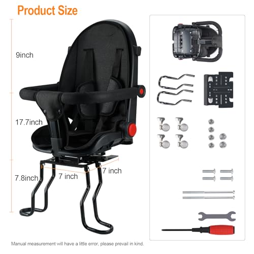 OUSEXI 2026 Black New Rear Child Bike Seat,Rear Mounted Kids Bike Seats,Back Mount Child Seat,Fits All Bicycle Rear Frames Upgrade - Thumbnail 5