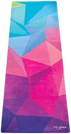 YOGA DESIGN LAB | Commuter Yoga Mat | 2-in-1 Mat+Towel | Lightweight, Foldable, Eco Luxury | Ideal for Hot Yoga, Bikram, Pilates, Barre, Sweat | 1.5mm Thick | w/Carrying Strap!