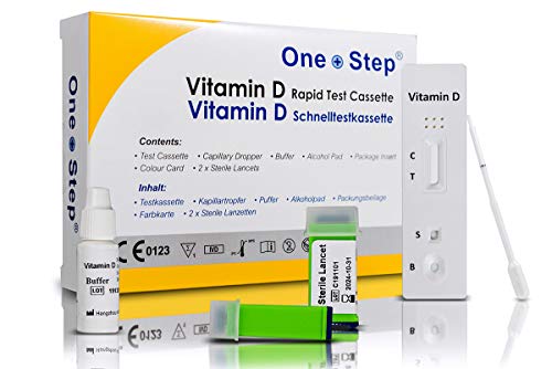 One+Step Vitamin D Test Kit Selbsttest I Vitamin D Mangel zu Hause testen I Vitaminmangel erkennen I Vitamin D Spiegel ohne Labor direkt zu Hause auswerten