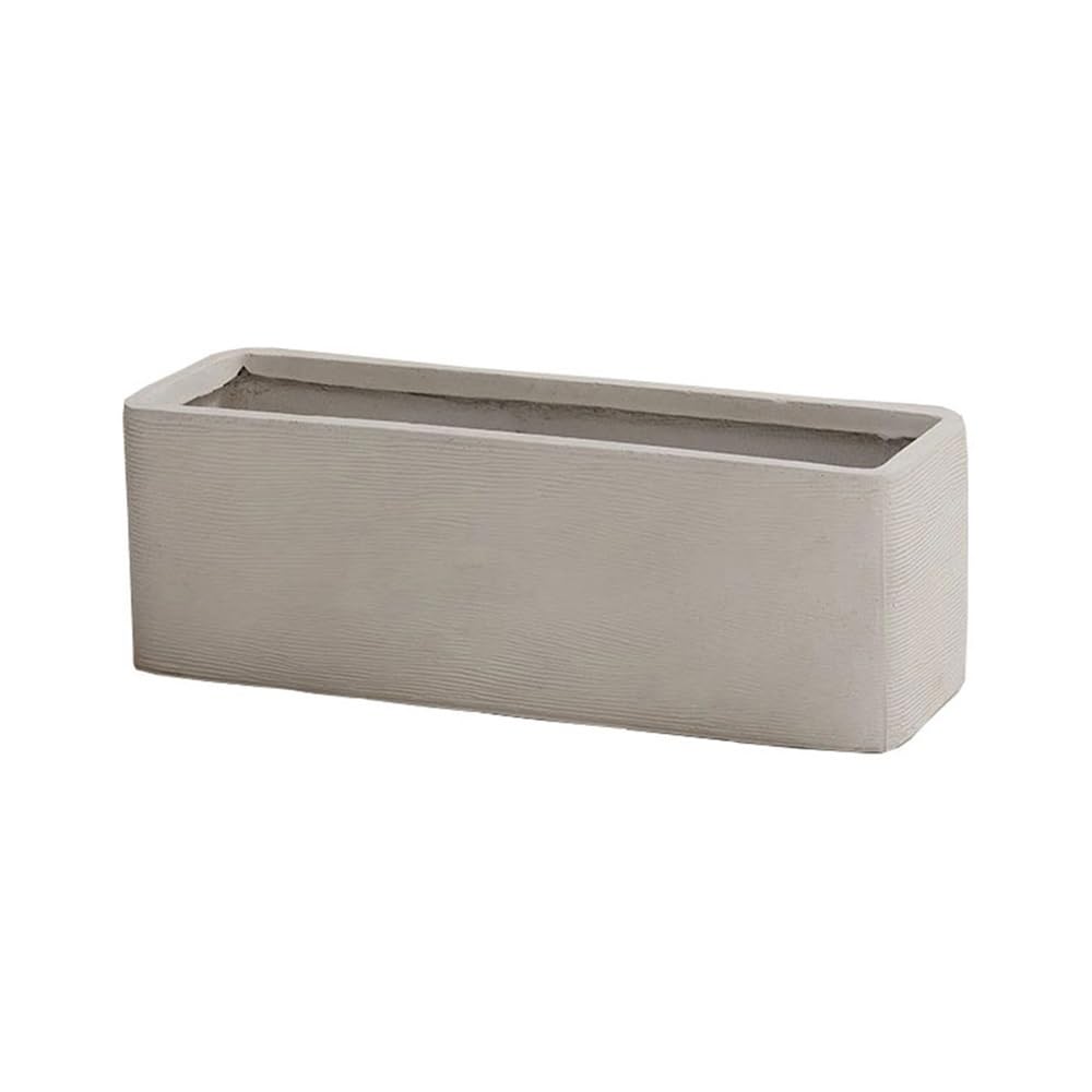 HLHLOP777 Flower Pot Long Rectangular Magnesium Clay Planter Outdoor Indoor Flower Pot with Drainage Hole House Plants, Succulents, Flowers