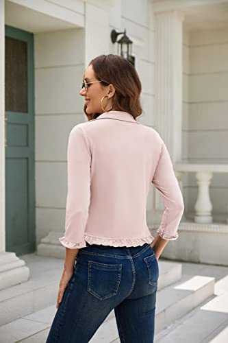 Image of GRACE KARIN Women 3 /4 Sleeve Cropped Blazer Jacket