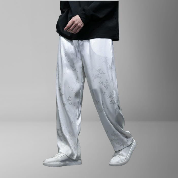 Pantalon style chinois homme coupe ample et droite décontractée - 3