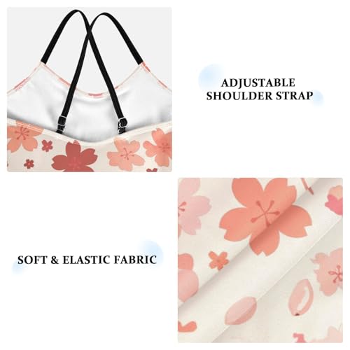 KLL Cherry Blossoms Toddler Girl 1 Piece Swim Suit Summer Swimming Suits with Adjustable Straps UPF 50+3