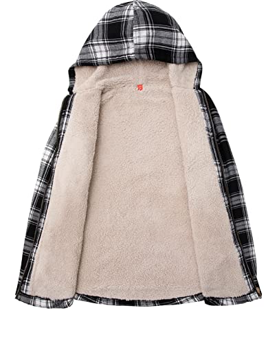 Image of ZENTHACE Boys Sherpa Fleece Lined Flannel Jacket