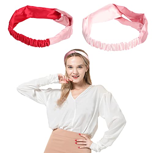 EXTFANS 2 Piezas Diadema Mujer, Elásticas Diademas Pelo Nudo, Vintage Cabello Nudo Turbante para Yoga Fitness Cover