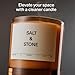 Salt & Stone Scented Candle for Women & Men | Coconut & Soy Blend Wax | Hand-Poured, Aromatic & Fragrant | 100% Cotton Wick | Long-Lasting 50 Hour Burn Time | Saffron & Cedar 8.5 oz