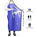 GNJCV Chemical Resistant Vinyl Apron - Extra Large Blue Waterproof PVC Aprons for Dishwasher,Dog Grooming,Cleaning(1 PACK)