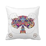 Quantité : 1 coussin Housse de coussin carrée motif ours en peluche