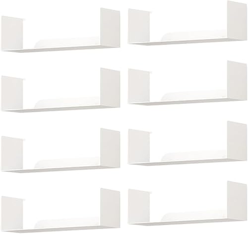 Estantería flotante de metal, estantería en forma de U, estantería de almacenamiento montada en la pared para baño, dormitorio, cocina, uso