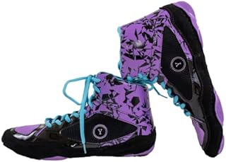 Yes! Athletics Wrestling Shoes 100% Anti - Slip High Poly Rubber Boxing Shoes | Kickboxing and Weightlifting Shoes for Girls and Women | Durable and Comfortable, Purple, Size 2
