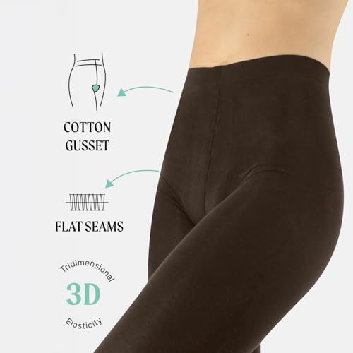 Image of CALZITALY Cotton Tights | Soft & Warm Winter Pantyhose | 100 Den | S M L XL XXL | Made In Italy |