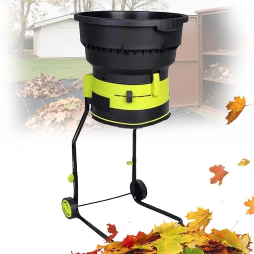 CUTANGELAR Broyeur de feuilles sans lame pour compostage, broyeur électrique 2500 W avec éjection réglable, grande trémie pour, idéal pour les débris de jardin et les aiguilles de pin(20mxpowercord)