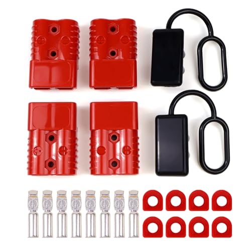 Gesepa 4 Pcs 175A Anderson Battery Quick Connect Cable Connector 12V Battery Quick Disconnect Connector 1/0 AWG Wire Harness Plug Kit for Trailer Car Winch