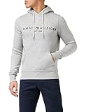 Tommy Hilfiger Herren Hoodie Core Tommy Logo Hoody mit Kapuze, Grau (Cloud Heather), L