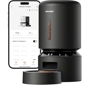 PETLIBRO Automatic Cat Feeder, 5G WiFi Automatic Dog Food Dispenser with Freshness Preservation, 5L Timed Pet Feeder with Low Food Sensor, Up to 10 Meals Per Day, Granary Black