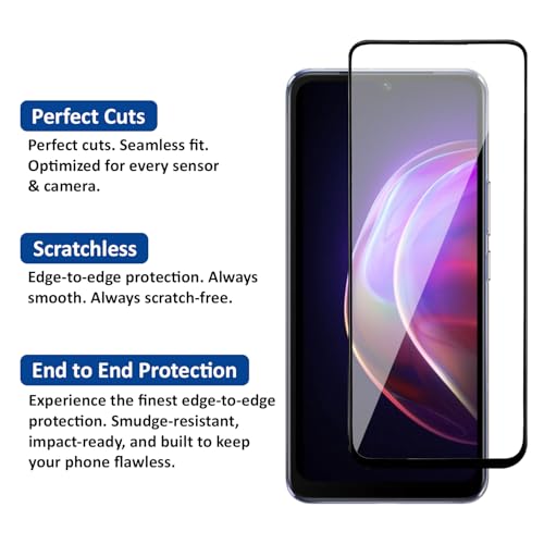 Image of AIBEX Tempered Glass for Vivo V21 / Vivo V21E / Vivo S1 / S1 PrO /Samsung A30 / Samsung A50| 9H Hardness | Anti-Glare & Anti-Fingerprint | Water Resistant | Edge-to-Edge Full Screen Protector