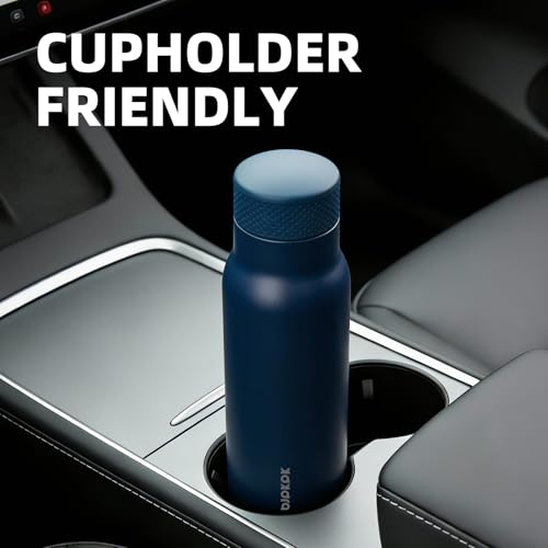 Image of BJPKPK Stainless Steel Water Bottle,21oz insulated Reusable Bottle,Leakproof Metal Thermal Flask Double Wall,Keep Drinks Cold and Hot,Navy Blue