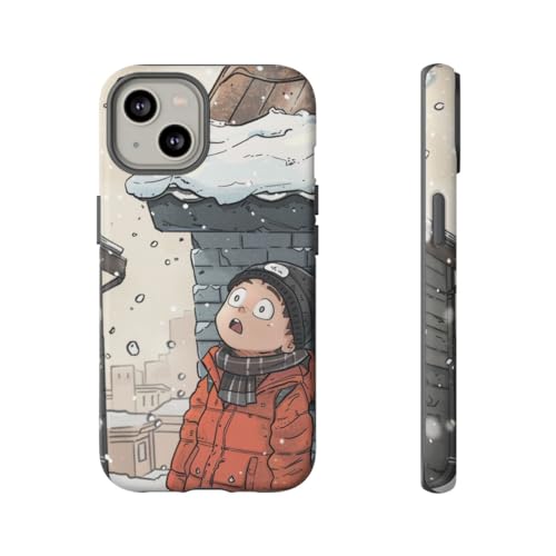 Coque rigide mate iPhone 14 évitez les rayures motif scène d'hiver