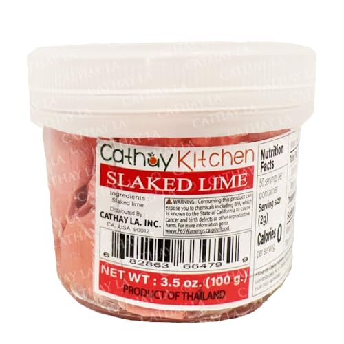 Slaked Lime Paste Food Grade (Calcium Hydroxide) by Cathay Kitchen – Pickling Lime for Crisp Pickles, Preserving Fruits & Vegetables, Fine Milled Paste, 3.5 oz