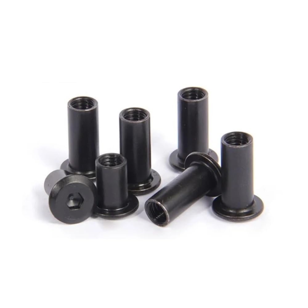 Viti Metalliche 20/50 pz M4 M5 Nero in Acciaio al Carbonio Grande Piatto Esagonale A Esagono Incassato Testa Rivetto Connettore Inserto Giunto Manica cap Dado(8mm,M4 (50pcs))