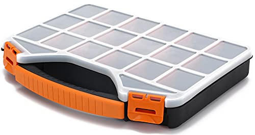 Image of Sooyee 18 Grids Plastic Organizer Box Container Craft Storage with Adjustable Dividers for Beads Art DIY Crafts Jewelry Fishing Tackles Washi Tapes Threads Screws Nails Screws