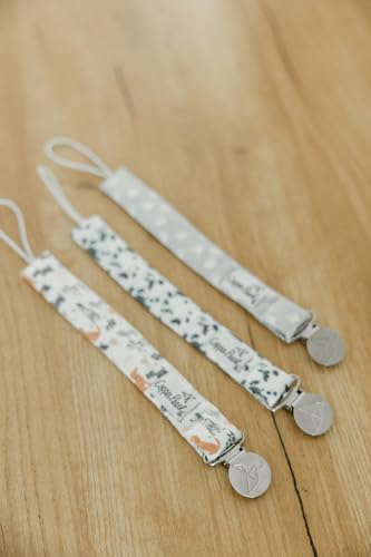 Image of Copper Pearl 3-Pack Pacifier Holders: Premium Knit Binky Clips for Baby Girls and Boys - Stylish Stainless Steel Design for Secure No-Drop Attachment - Rufus