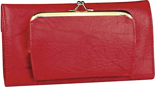 Image of Buxton Heiress Organizer Clutch, Red Rfid Protected, One Size, Clutch