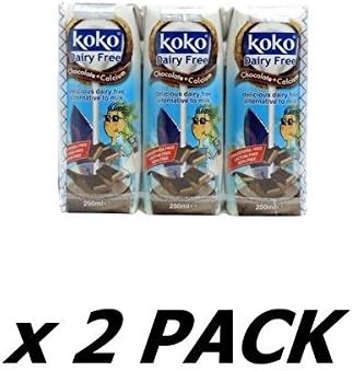 KOKO DAIRY FREE Dairy Free Chocolate Plus Calcium - Triple Pack 3x250ml (2 Pack)