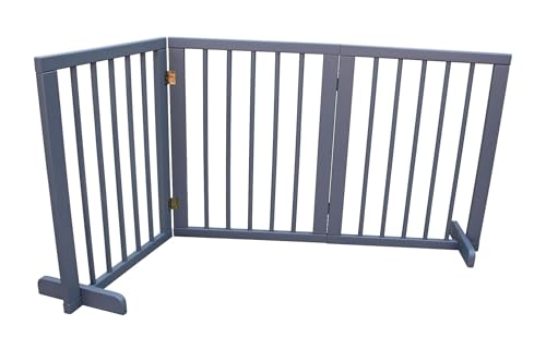 Absperrgitter Türgitter Treppenschutzgitter Schutzgitter Hundegitter 150 cm massiv 3E ohne Bohren (150 cm grau)