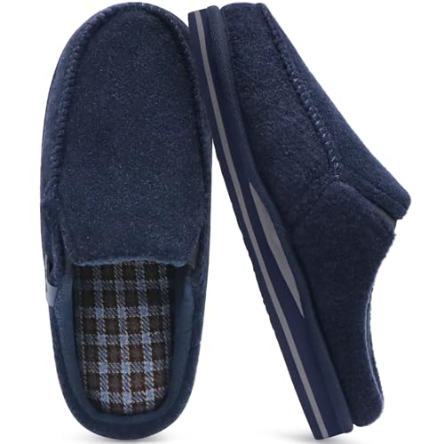 ONCAI Mens Slippers with Orthotic Arch Support,Cotton-Blend High-Density Memory Foam