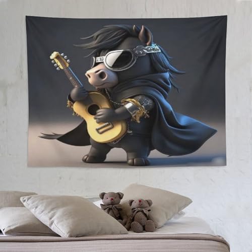 Tapisserie murale cheval en polyester 150x200 cm pour decoration de chambre