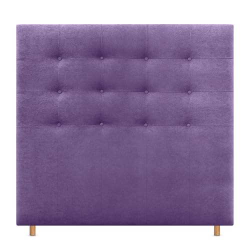 DHOME Cabecero Tapizado Capitoné Suelo de Tela Aqualine para Cama Matrimonio Cabezal Dormitorio (Lila, 160cm)