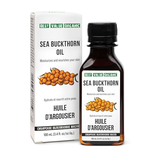 Siberian Sea Buckthorn Oil | 100% Natural Organic Extra Virgin Cold Pressed 100 ml / 3.4 fl oz | Unrefined Raw No-GMO Vegan | Exclusive Healthy Diet Food Grade…