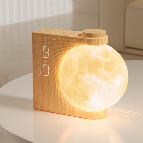 RETEYUNG Despertador con Luz para Adultos y Niños - Reloj Despertador con Simulación de Amanecer, Función Snooze, Luz Nocturna 8 Colores, 10 Sonidos Naturales, 4 Brillos Ajustables Lámpara de Noche